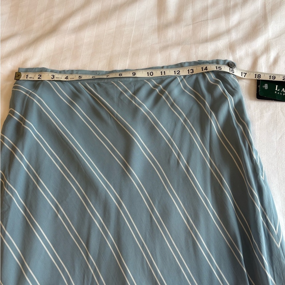 Lauren Ralph Lauren Shelter Island Blue and White A-Line Skirt NWT - Picture 7 of 13